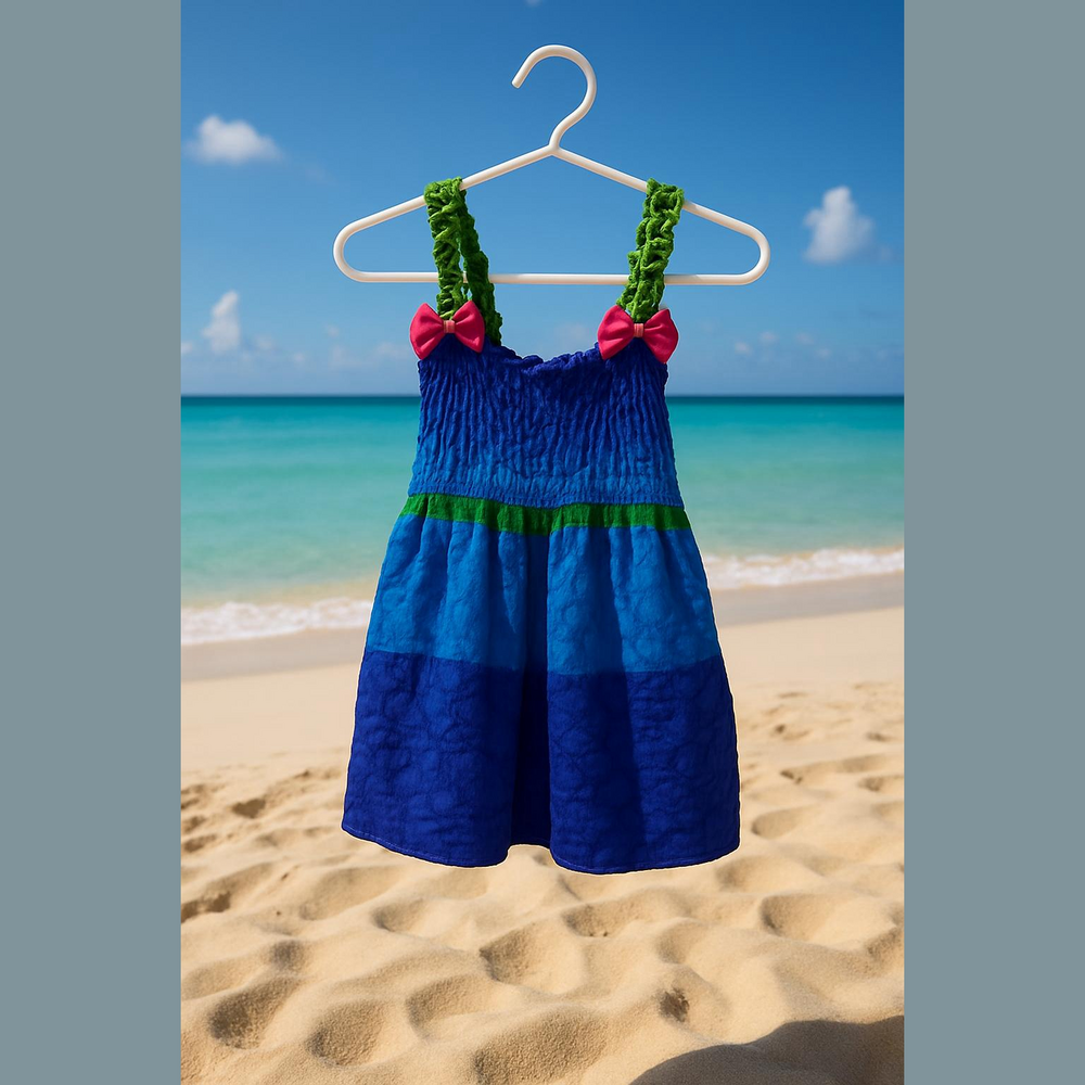 Souce Unknown Blue and Green Kids 2T Casual Dress